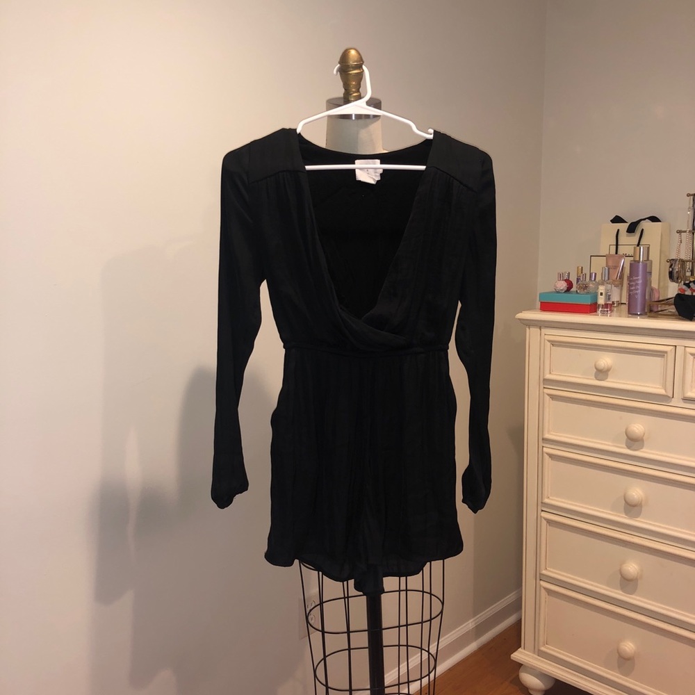Urban outfitters romper. Black satin material